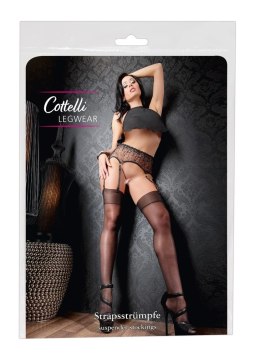 Cottelli Legwear Pończochy do pasa czarne 20 den jedwabisty połysk