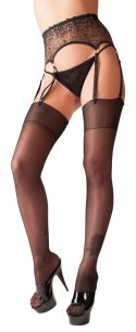 Cottelli Legwear Pończochy do pasa czarne 20 den jedwabisty połysk