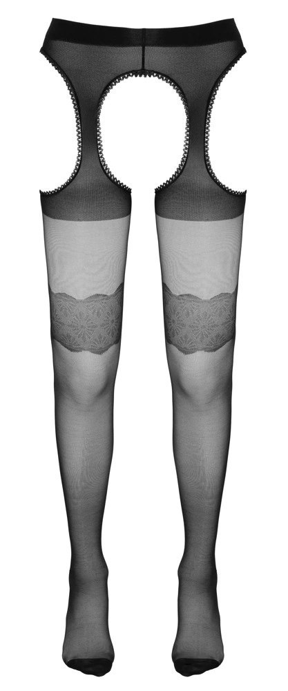Cottelli Legwear Rajstopy z Wycięciami i Wzorem 20 den M czarne Cottelli Legwear Rajstopy z Wycięciami i Wzorem 20 den M czarne
