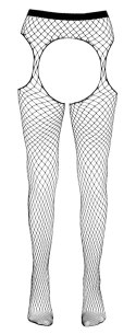 Cottelli Legwear Siateczkowe Rajstopy z Pasem Bez Krocza S-L