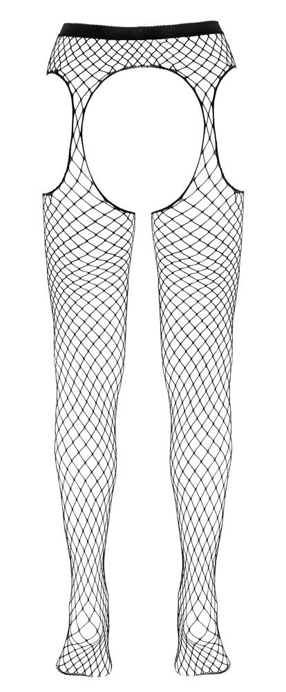 Cottelli Legwear Siateczkowe Rajstopy z Pasem Bez Krocza S-L Cottelli Legwear Siateczkowe Rajstopy z Pasem Bez Krocza S-L