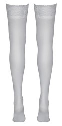 Cottelli Legwear pończochy białe z koronką XS 17 den Oekotex