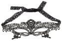 Cottelli ACCESSOIRES Maska haftowana z koronkową wstążką czarna