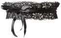 Cottelli Accessories Koronkowa Podwiązka z Satynową Kokardką Czarna