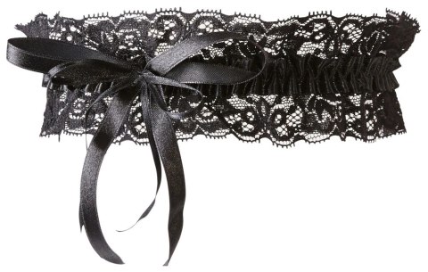 Cottelli Accessories Koronkowa Podwiązka z Satynową Kokardką Czarna Cottelli Accessories Koronkowa Podwiązka z Satynową Kokardką Czarna