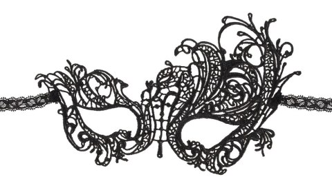 Cottelli Accessories czarna maska na oczy z haftem i koronkową wstążką Cottelli Accessories czarna maska na oczy z haftem i koronkową wstążką