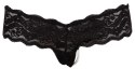 Cottelli Lingerie Stringi Koronkowe Czarny L z Dekoracyjnymi Perełkami