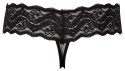 Cottelli Lingerie Stringi Koronkowe Czarny L z Dekoracyjnymi Perełkami