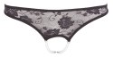 Cottelli Lingerie Stringi Koronkowe Czarny S z Dekoracją Perłową