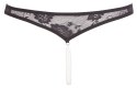 Cottelli Lingerie Stringi Koronkowe Czarny S z Dekoracją Perłową