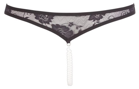 Cottelli Lingerie Stringi Koronkowe XL z Perłami, Czarny, Elastyczne Cottelli Lingerie Stringi Koronkowe XL z Perłami, Czarny, Elastyczne