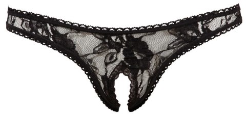 Cottelli Lingerie Stringi damskie z kwiatowej koronki czarne L bez szwu Cottelli Lingerie Stringi damskie z kwiatowej koronki czarne L bez szwu