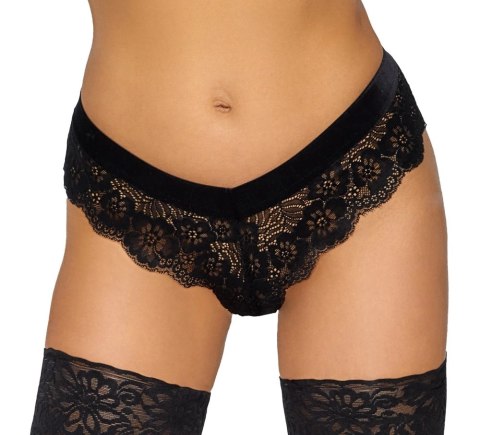 Cottelli Lingerie figi koronkowe z odpinanym łańcuszkiem S czarne Cottelli Lingerie figi koronkowe z odpinanym łańcuszkiem S czarne