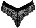 Cottelli Lingerie figi koronkowe z odpinanym łańcuszkiem S czarne