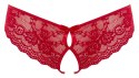 Cottelli Lingerie figi koronkowe z wycięciami i kokardkami XL czerwone