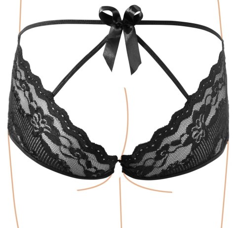 Cottelli Lingerie koronkowe majteczki z kokardą czarne S Cottelli Lingerie koronkowe majteczki z kokardą czarne S