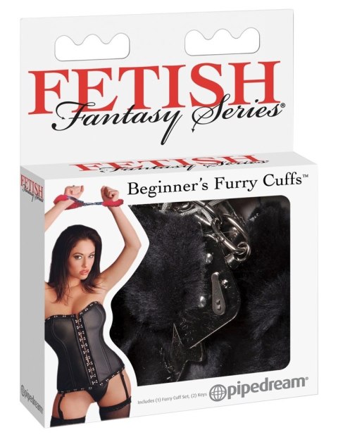 Fetish Fantasy Series Kajdanki Metalowe Srebrne z Czarnym Futrem 2 Klucze Fetish Fantasy Series Kajdanki Metalowe Srebrne z Czarnym Futrem 2 Klucze