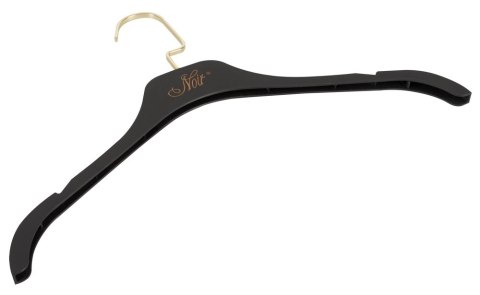 Noir Wieszak Czarny Matowy Złoty Napis Złoty Haczyk 43cm 5 szt. Noir Wieszak Czarny Matowy Złoty Napis Złoty Haczyk 43cm 5 szt.