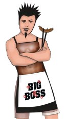 Orion Brand Fartuch Kuchenny BIG BOSS z Elementem Pluszowym, Uniwersalny