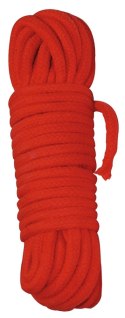 Shibari Bondage Lina bawełniana 10 m czerwona pleciona O0,7cm