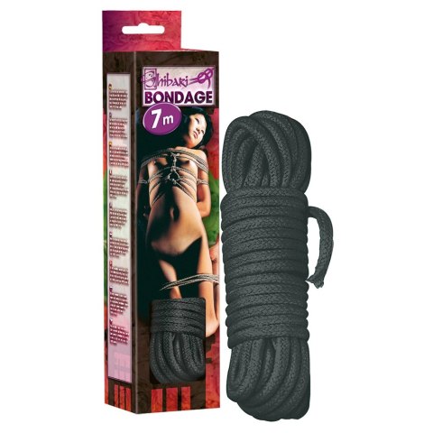 Shibari Bondage Lina bawełniana czarna 7 m wytrzymała pleciona Shibari Bondage Lina bawełniana czarna 7 m wytrzymała pleciona