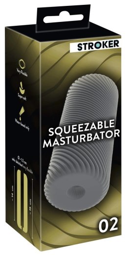 Stroker Handy Squeezable 02 - ręczna maszyna intymna, elastyczna, TPE, 15 cm