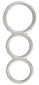 You2Toys Metallic Silicone - potrojny pierścień anatomiczny, srebrny