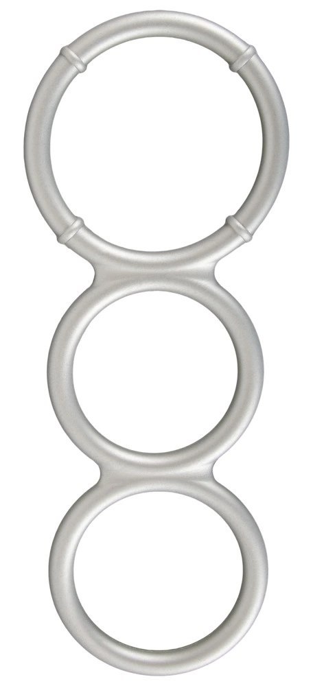You2Toys Metallic Silicone - potrojny pierścień anatomiczny, srebrny You2Toys Metallic Silicone - potrojny pierścień anatomiczny, srebrny