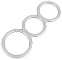 You2Toys Metallic Silicone - potrojny pierścień anatomiczny, srebrny