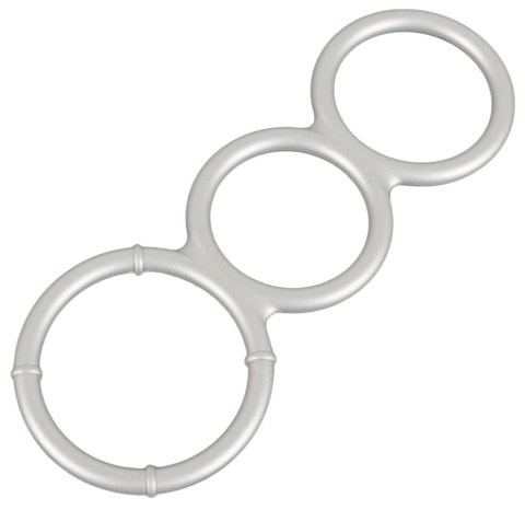 You2Toys Metallic Silicone - potrojny pierścień anatomiczny, srebrny You2Toys Metallic Silicone - potrojny pierścień anatomiczny, srebrny