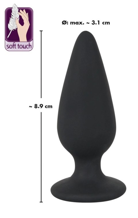 Black Velvets stożkowy korek anatomiczny średni 8,9cm czarny ciężki Black Velvets stożkowy korek anatomiczny średni 8,9cm czarny ciężki