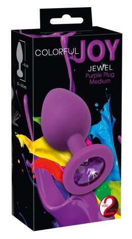 Colorful Joy Korek dekoracyjny z kamieniem fioletowy silikon 8 cm