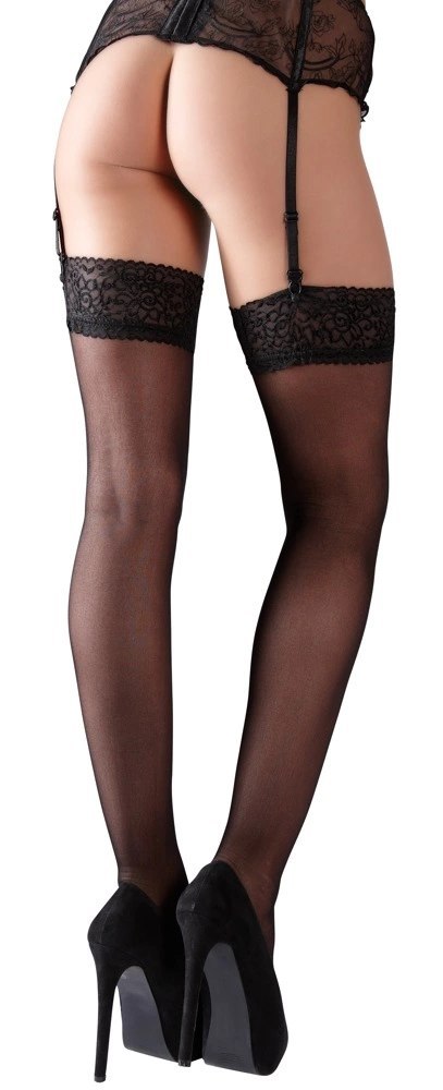 Cottelli LEGWEAR Klasyczne Pończochy Czarne z Koronkowym Wykończeniem Cottelli LEGWEAR Klasyczne Pończochy Czarne z Koronkowym Wykończeniem