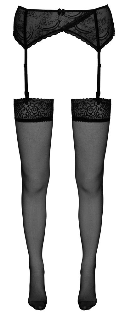 Cottelli LEGWEAR Klasyczne Pończochy Czarne z Koronkowym Wykończeniem Cottelli LEGWEAR Klasyczne Pończochy Czarne z Koronkowym Wykończeniem