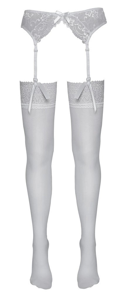 Cottelli Legwear Pończochy Białe z Koronką 20 den Oeko-Tex S/M Cottelli Legwear Pończochy Białe z Koronką 20 den Oeko-Tex S/M