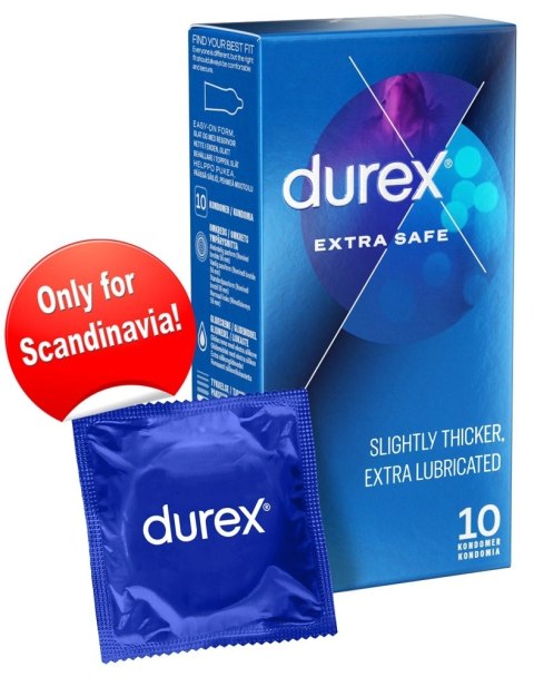 Durex Extra Safe 10 szt. - precyzyjnie anatomiczny, mocno nawilżony model Durex Extra Safe 10 szt. - precyzyjnie anatomiczny, mocno nawilżony model