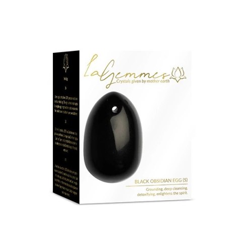 La Gemmes Yoni Egg Black Obsidian S - naturalna kulka do ćwiczeń mięśni La Gemmes Yoni Egg Black Obsidian S - naturalna kulka do ćwiczeń mięśni