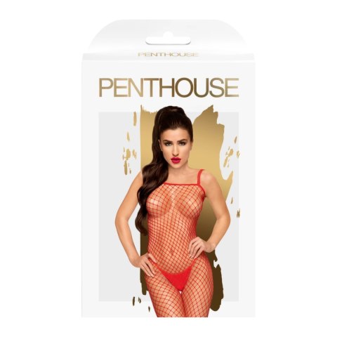 Penthouse Body Search Bodystocking Czerwone XL - siateczkowy model Penthouse Body Search Bodystocking Czerwone XL - siateczkowy model
