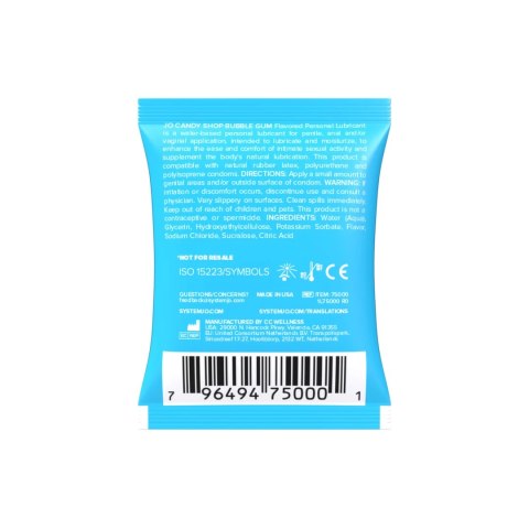 System JO H2O Candy Shop Bubblegum 5 ml - żel nawilżający, saszetka System JO H2O Candy Shop Bubblegum 5 ml - żel nawilżający, saszetka