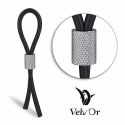Velv'Or JBoa regulowany pierścień intymny silikonowo-stalowy czarny 13cm