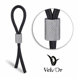 Velv'Or JBoa regulowany pierścień intymny silikonowo-stalowy czarny 13cm