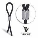 Velv'Or JBoa regulowany pierścień silikonowo-stalowy czarno-srebrny 13cm