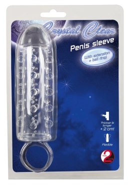 You2Toys Crystal - Transparentna nakładka z wypustkami i pierścieniem 11 cm