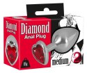 You2Toys Diamond Plug Medium czerwony kamień 8,2 cm aluminium