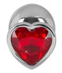 You2Toys Diamond Plug Medium czerwony kamień 8,2 cm aluminium