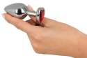 You2Toys Diamond Plug Medium czerwony kamień 8,2 cm aluminium