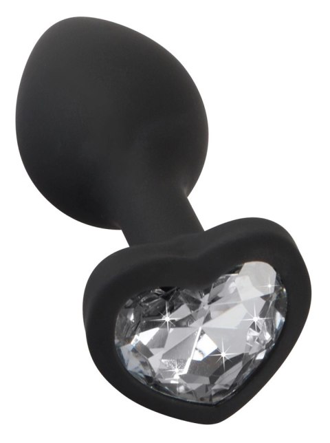 You2Toys Korek silikonowy serce z kryształem 7,3 cm czarny You2Toys Korek silikonowy serce z kryształem 7,3 cm czarny