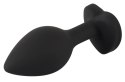 You2Toys Korek silikonowy serce z kryształem 7,3 cm czarny