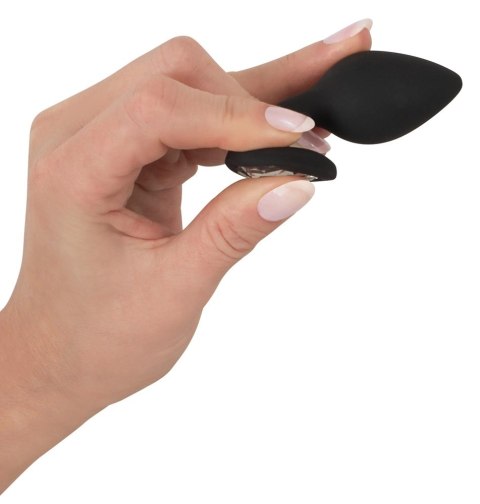 You2Toys Korek silikonowy serce z kryształem 7,3 cm czarny You2Toys Korek silikonowy serce z kryształem 7,3 cm czarny