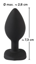 You2Toys Korek silikonowy serce z kryształem 7,3 cm czarny